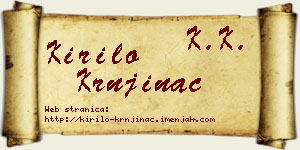 Kirilo Krnjinac vizit kartica